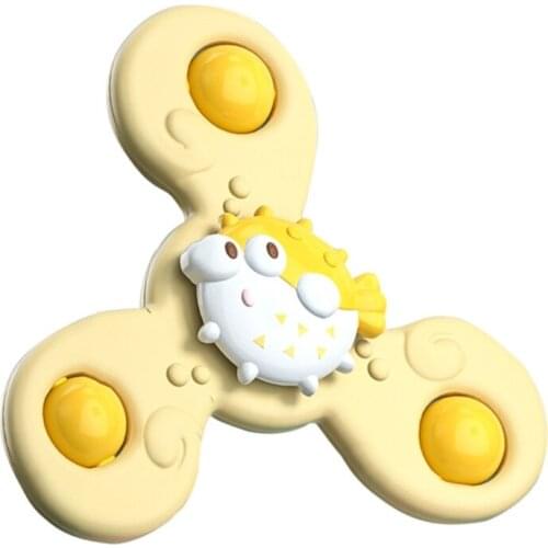 Baby Bath Toy Cartoon Rotate Spinner Interactive Water Playing Toy Dinning Time Funny Toy with Suction Cup for Baby