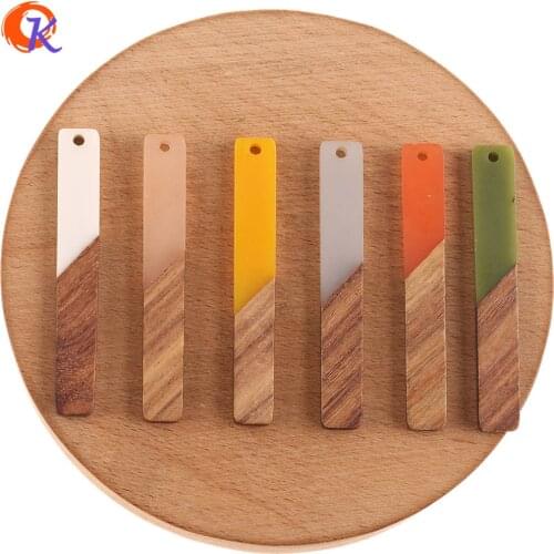 Cordial Design 50Pcs 8*51MM DIY Earrings Making/Hand Made/Stick Shape/Natural Wood & Resin/Jewelry Accessories/Earring Findings