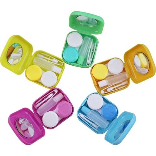 Mini Mirror Contact Lens Travel Kit Easy Carry Case Storage Holder Container Box F42F