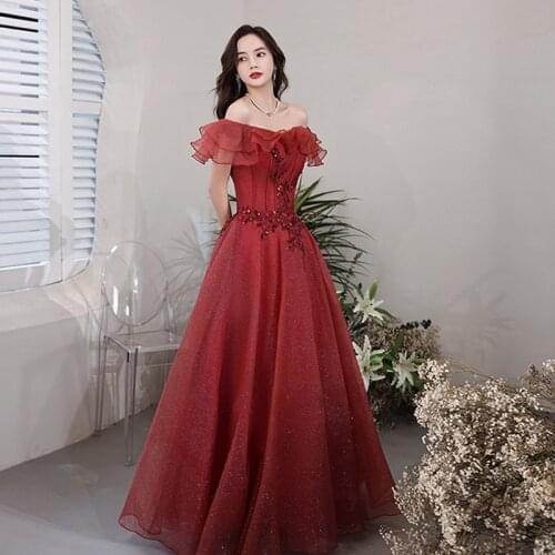 Elegant One Shoulder Sequins Beading Applique Chiffon Evening Dress Cheongsam Back Bandage Prom Fomail Gown Vestidos De Noche