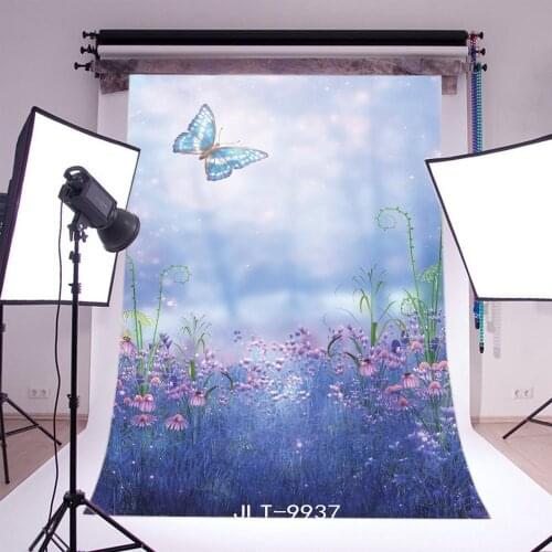 Photography Backdrops Bokeh Halos Dreamy Fairy Tale Garden Flowers Butterfly Romantic Photo Background