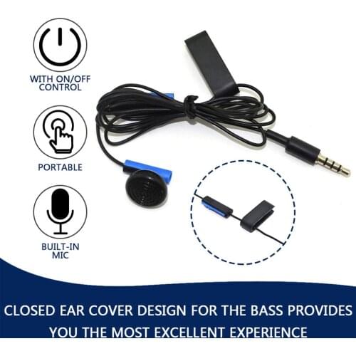 Gaming Earphone Joystick Controller Earphone Replacement For Sony For PS4 For PlayStation 4 With Mic With Earpiece Clip