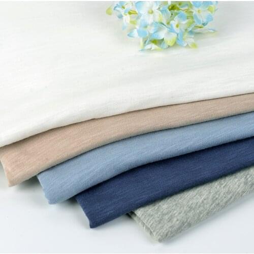 KA0249 50S Combed Cotton Slub Jersey Fabric For Spring And Summer T-Shirt Bottoming Shirt Cotton Knitted Cloth 50x150cm/Piece