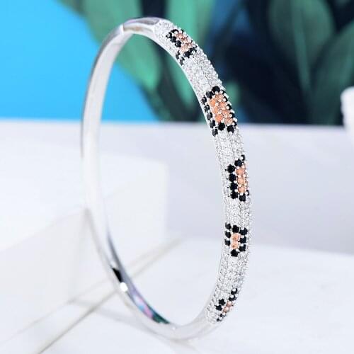 KellyBola Personality Nigerian Women Cobra Slim Bangle Cubic Zirconia Inlaid Bracelets Acero Inoxidable Joyeria Mujer