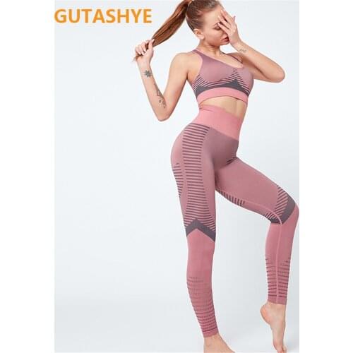 Yoga Set 2pcs workout clothes set for woman sports bra and leggings set sports wear Gym Leggings Fitness Suits athletic yoga set