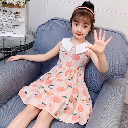 Summer Kids Dresses for Girls Plaid Dress Children Cotton Short Sleeve Outwear Clothes Baby Girl Princess Dress 4-13T