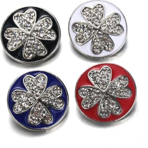 Hot wholesale 10pcs/lot High Quality Mix 18mm Flower Metal Snap Button Charm Rhinestone diy Button Ginger Snaps Jewelry 9877