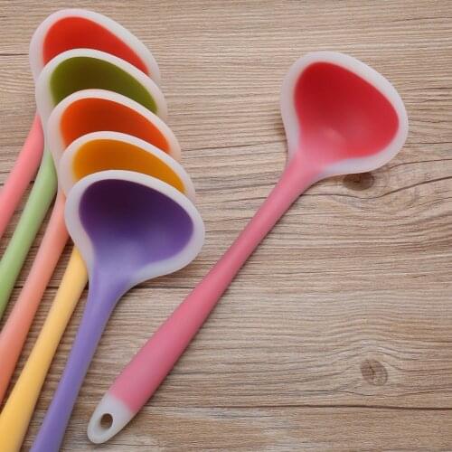1PC New Cookware Silicone Spoon Kitchen Cooking Tools Colorful Spoon Kitchenware Kitchen Tool Color Random LB 339