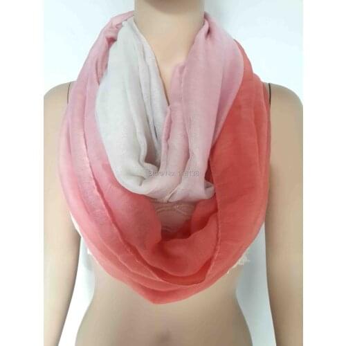 Fashion Ombre Color Print Infinity Loop Cowl Scarf Scarves Womens Accessories Gift, Free Shipping
