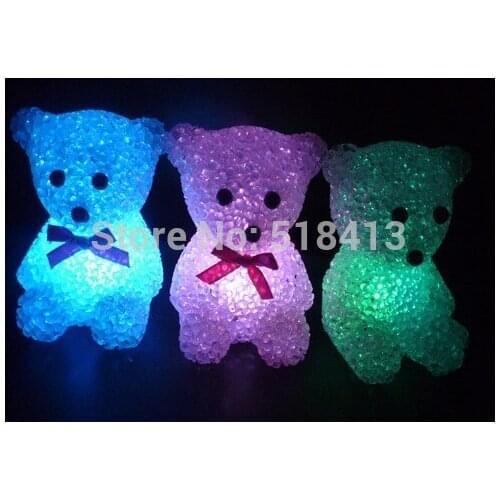 1pcs novelty toy Gags & Practical Jokes Crystal Bear Colorful Small Night Light Christmas Toys Act The Role Ofing Novelty Gag