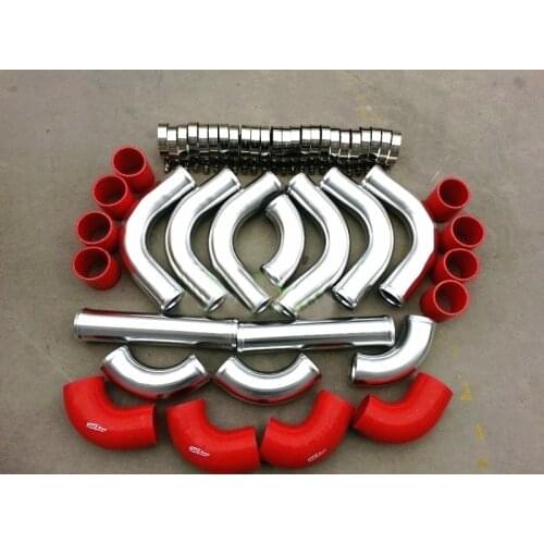 NEW 3" 76mm aluminum universal Intercooler Turbo Piping pipe & hose & Clamps
