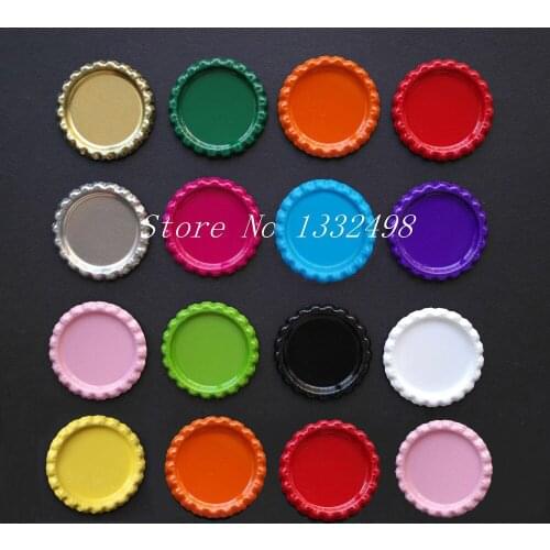 Wholesale 1300 Pcs Two-side Colourful Flat Bottle Caps for Jewelry Accessories Without Hole 16Colors can be Chosen