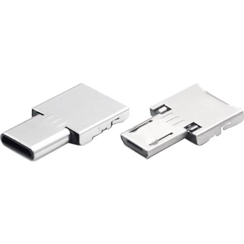 Silver Compatible with USB2.0 to Type C Micro OTG Adapter Convenient Metal USB Converter Fast Transmission