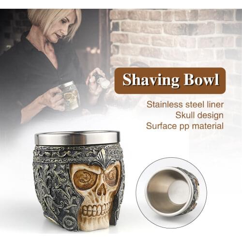 Stainless Steel Liner Mens Facial Shaving Soap Bowl Neck Brush Holder Barber Beard Shaving Tools Shaving Brush Bowl