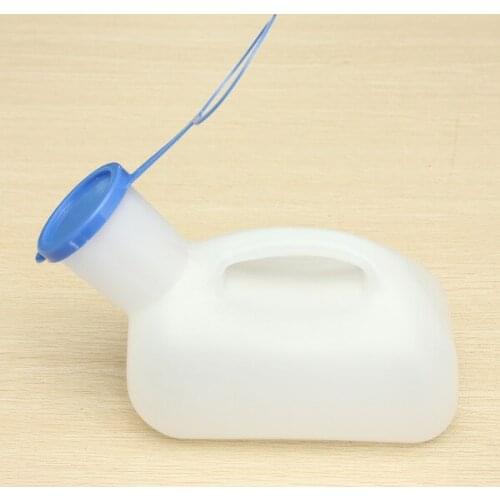 Portable Urine Bottle Urine Bottle 1000ml for Men Women Travel and Camping Portable Urinal White & Blue Plastic 21x10 x12.5 cm