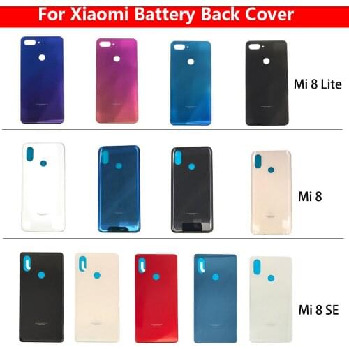 Replacement Glass Battery Back Cover Case Rear Glass Door Housing with Glue For Xiaomi Mi8 Mi 8 Lite / Mi 8 Se 8se
