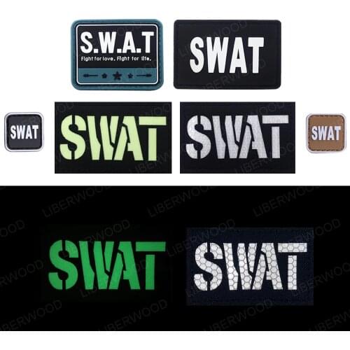 SWAT Glow in the Dark IR Infrared Reflective Patch Military Tactical Police Army Badge Applique for Uniform Clothes