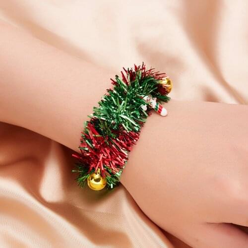 Christmas Tree Pendant Flower Bracelet For Women Girls Colorful Bell Garland New Year Party Jewelry Christmas Gifts
