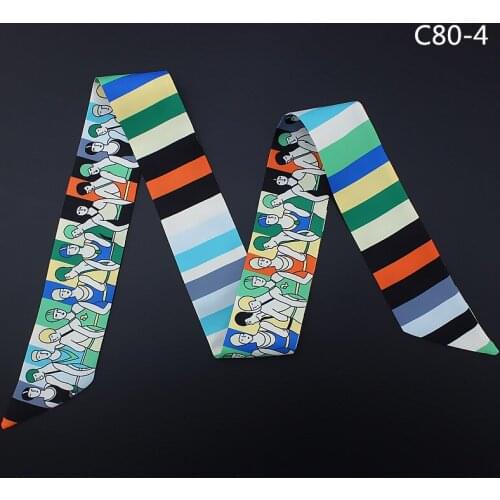 Summer New Skinny Scarf Printed Twill Silk Scarf For Women Luxury Brand Foulard Fashion Ladies Bag Scarf Head Scarves