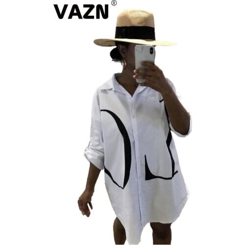 2020 New Fresh Clear Shirts Dress Sexy Daily Young Simple Fashion Full Sleeve Chiffon Women Nature Straight Dress Mini Dress