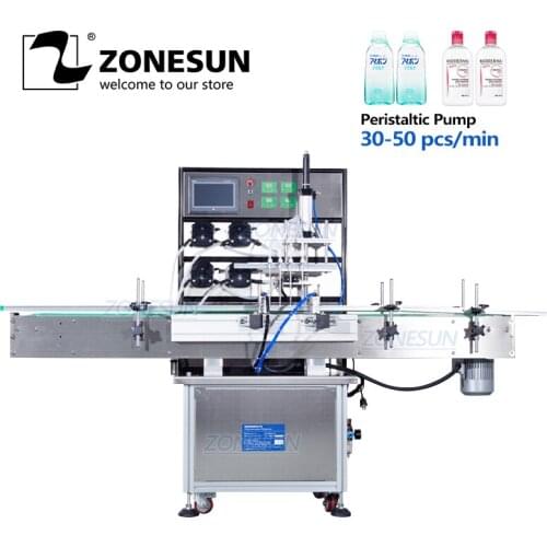 ZONESUN Vertical Automatic Liquid Mineral Water Drink Juice Soy Milk Bottle Peristaltic Pump Filling Machine