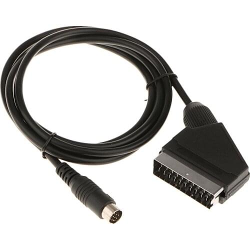 1.8m/6ft RGB AV Scart Cable Stereo TV Lead for Sega Saturn Consoles - Black