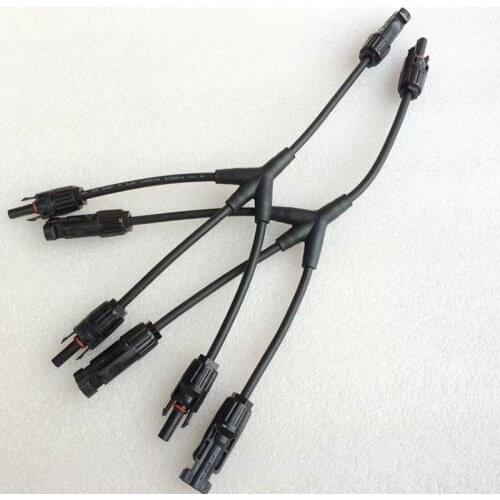 1 Pair x Solar Connector Y Type 3 in 1 Male and Female Solar Cable Connect, IP67 1 to 3 Y Style Branch Connector Cables