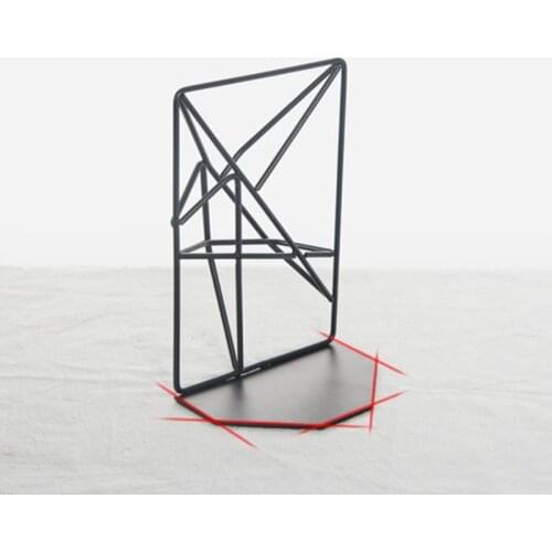1 Pair Metal Iron Bookends Reading Book Support Desktop Office Document Magazine Organizer Stand Shelf Holder