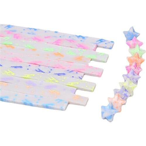 10 Color Set Night Light Star Folding Luminous Paper Strips Set Star Paper DIY hand fold Lucky Star Folding Papers 10pcs