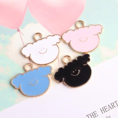 10pcs 20x24mm enamel cartoon smile cloud charm for jewelry making fashion earring pendant bracelet necklace charms