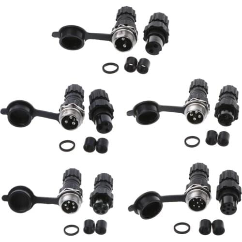 2/3/4/5/6 Pin GX16 Waterproof Aviation Connector Plug Socket Sensor Encoder New Black ABS Plug Socket