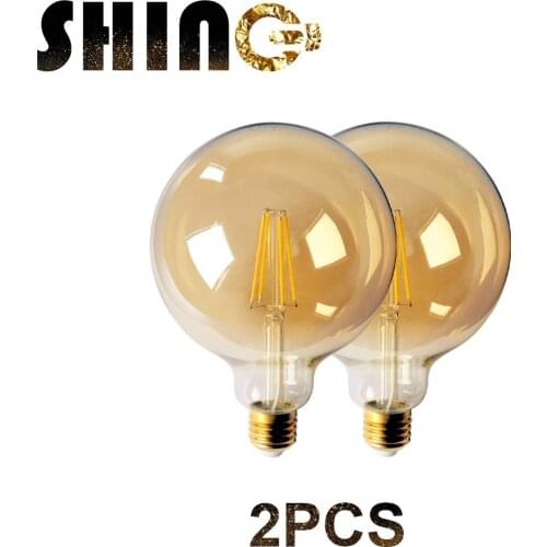 2pcs/lot 2021 Rushed Sale Ce Rohs Decor Retro Edison Led Filament Bubble Bulb G125 8w 2700k 220v For Home Bedroom Decoration