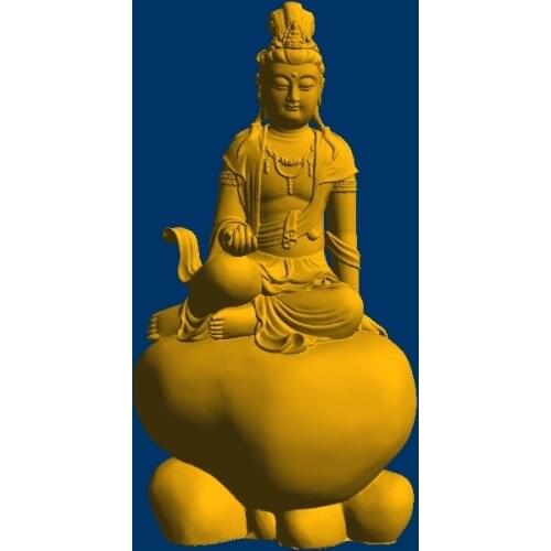 3D model relief STL models file format Guanyin sitting on the stone 18