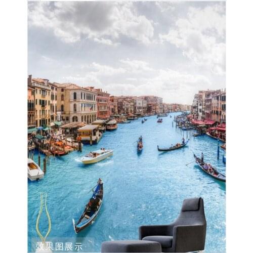 Custom photo 3d wallpaper European architecture of the Venetian water decoration painting 3d wall murals wallpaper for walls 3 d