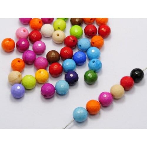 50 Mixed Bubblegum Color Acrylic Faceted Round Beads 12mm Disco Ball Beads