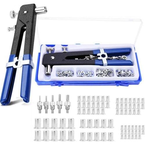 6/86/110 Pcs Hand Riveter Nut M3-M8 Set Threaded Nut Nut Riveter Tools With Rivet Kit For Home Repair Tools Insertion Rivet Tool