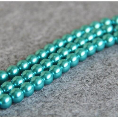8mm Light Blue Shell Glass Round beads DIY gift for women girl loose beads 15inch 2pc/lot Jewelry making design wholesale