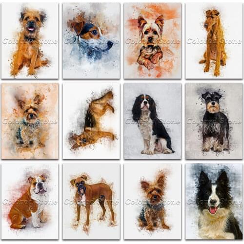 New Diamond painting Animal Dog teddy shepherd schnauzer bulldog 5D DIY Full Square Drill embroidery Cross stitch 3D Drawing 955