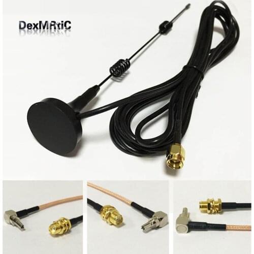868MHZ/915MHZ/GSM antenna small sucker 7dbi aerial 3meters SMA male+SMA Female Bulkhead Connector Switch CRC9 Male RG316 cable