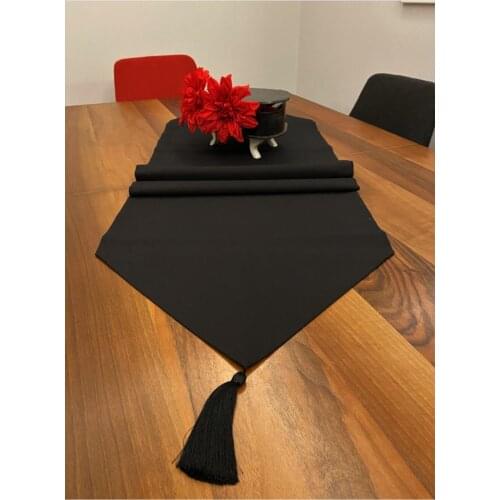 Triangle Pattern Black Tassels 45 cm x 140 cm Kitchen Decoration