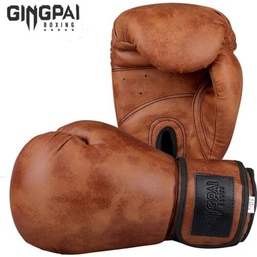 Retro Color Adult Kids Women/Men Boxing Gloves Pu Leather MMA Muay Thai Boxe De Luva Mitts Sanda GYM Equipment 6 8 10 12OZ boks