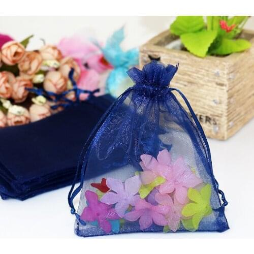 50pcs/lot Large Navy Organza Bag 30x40cm Shoes Jewelry Packaging Bag Drawstring Gift Bags Favor Christmas Organza Pouches