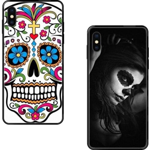 Luxury Quality Black Soft TPU Phone Case For Xiaomi Mi Note A1 A2 A3 5 5s 6 8 9 10 SE Lite Pro Ultra Sugar Skull Day Of The