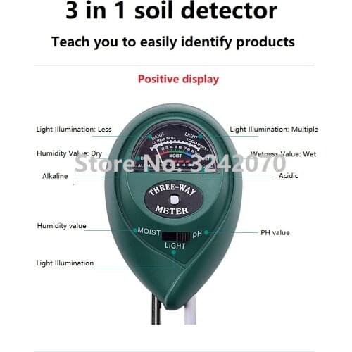 Three-in-one soil detector soil humidity lightness pH value detector