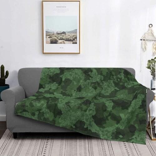Wild Camouflage In Green Blanket Fleece Winter Military Multi-function Soft Throw Blankets for Bedding Bedroom Bedspread