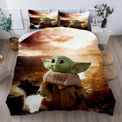 Disney Star Wars Baby Yoda Duvet Cover Set 3D Home Textile Bedding Set Quality Queen King Bedding Set Quilt Cover Pillow Cases