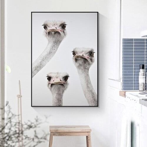 Home decoration cute animal paintings wall decor modern posters and prints grey and pink wall art printing dropshipping no frame