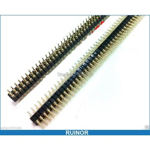 50pcs 2x40 Pin 2.54mm Double Row Male Round needle Header for Programmer IC PCB