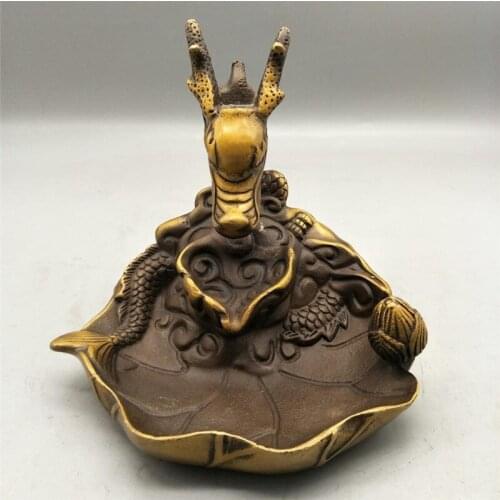 Pure copper auspicious dragon cloud spitting back flow incense burner creative ornament household sandalwood and aloe indoor inc