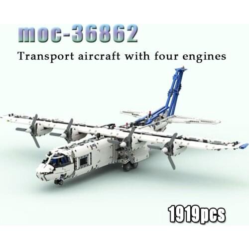 Moc-36862 military children transport aircraft building blocks Moc building blocks military helicopter parts kit